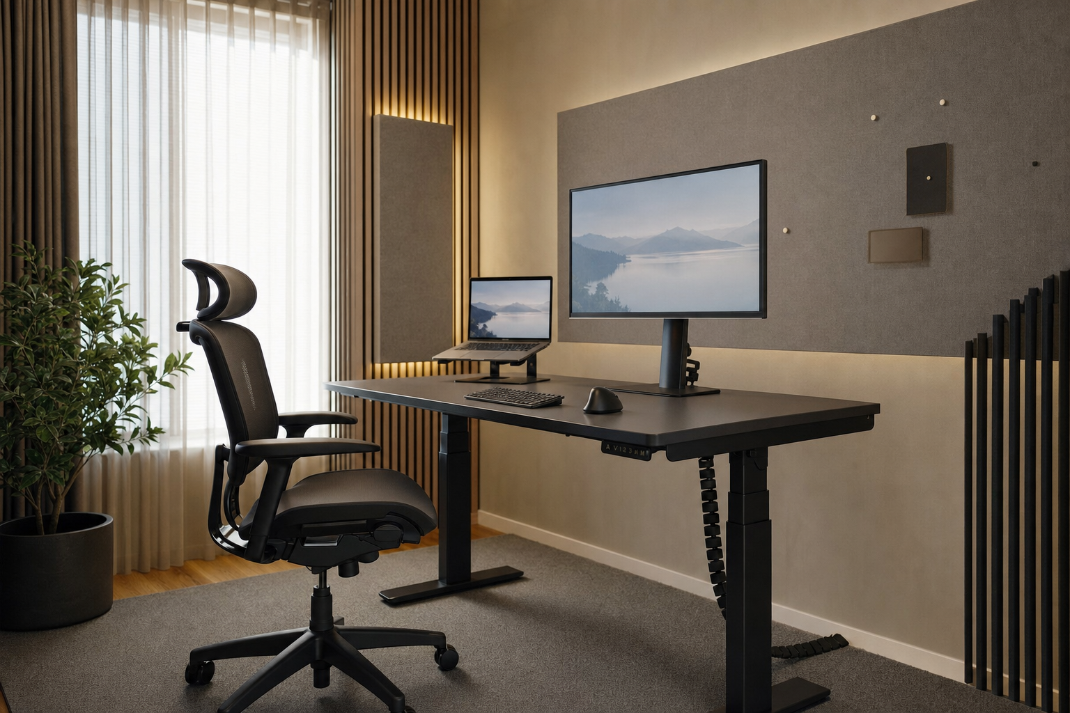 Ergonomisch ingerichte stiltewerkplek